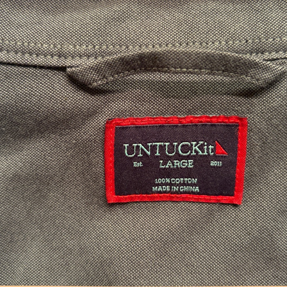 UNTUCKit Men’s Heavy Plaid Button Front Shirt Jacket Green and Black Large - Picture 7 of 10